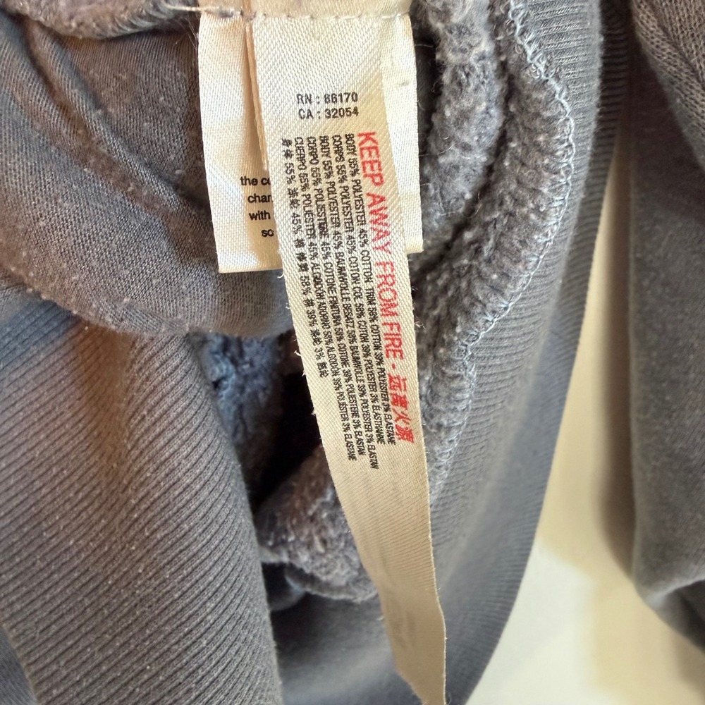 Free People Movement V-Neck Hoodie Blue Gray Fleece Relaxed Lounge Athleisure M - Picture 11 of 13